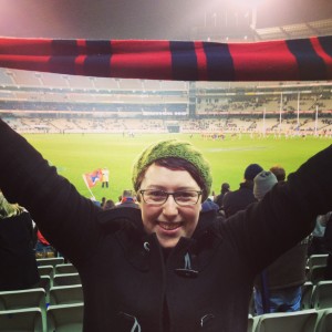 Kirsty at one of the only Demons wins in 2013 (it was against the Bulldogs, in case you're wondering).