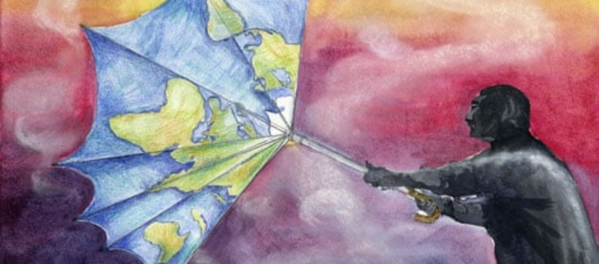 A piece of art by Charlotte Sullivan (13y.o, England) which won first prize for the Paint for the Planet competition held by UNEP. - Charlotte Sullivan, 13, England. Photograph: UNEP